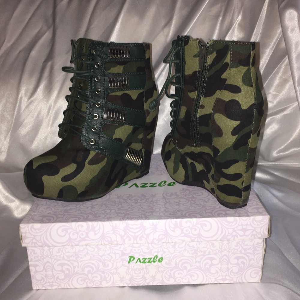 Camouflage Wedges Shoes